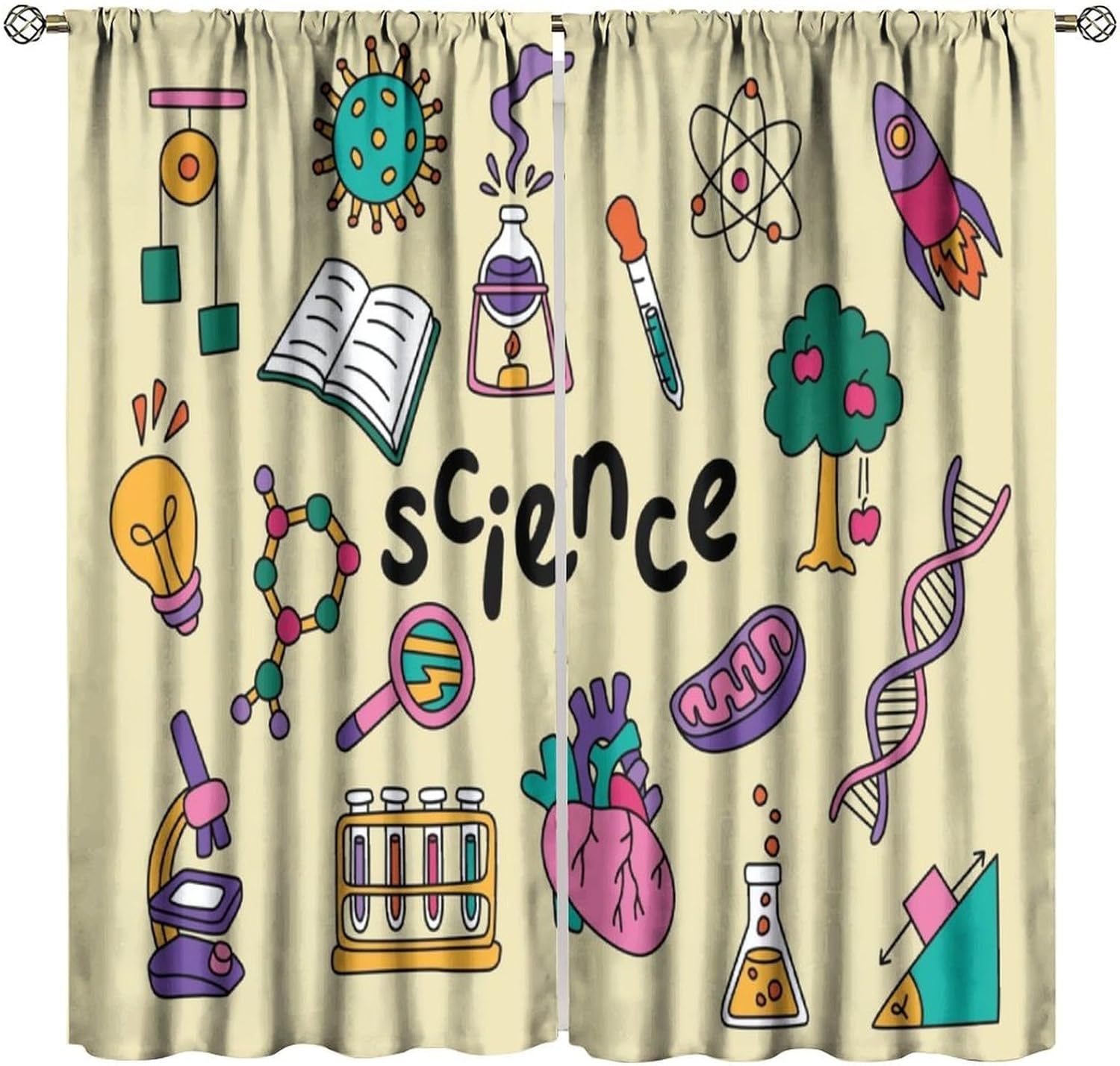 Science Nursery - Tirai Tema Sains 2 Buah Panel